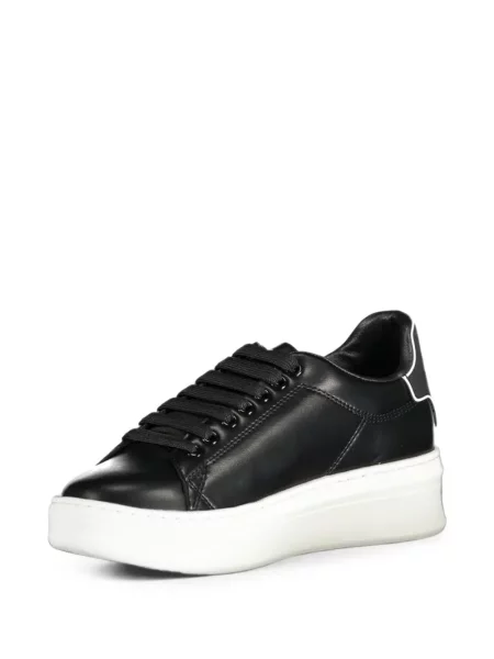 Sneakers Gaëlle Paris με κορδόνια με πλατφόρμα με δαντέλα μαύρο