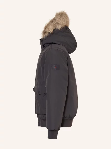 Tommy Hilfiger Bunda S Odnímatelnou Kapucí černá šedá
