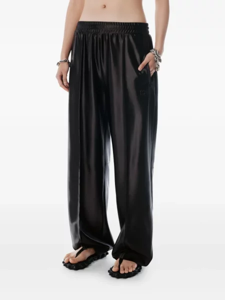 Pantaloni Alexander Wang din satin negru