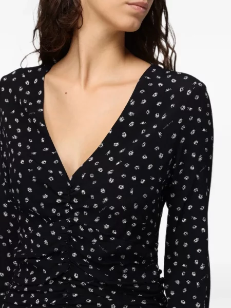 Rochie midi Mar De Margaritas cu model floral cu imagine negru