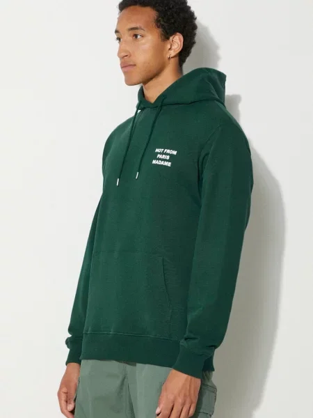 Mikina Drôle de Monsieur Le Hoodie Slogan zelená