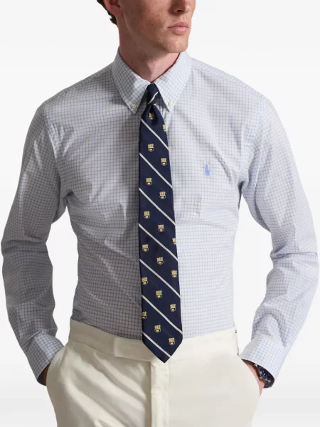 Șosete Polo Ralph Lauren cu model herringbone cu broderie plasă albastru