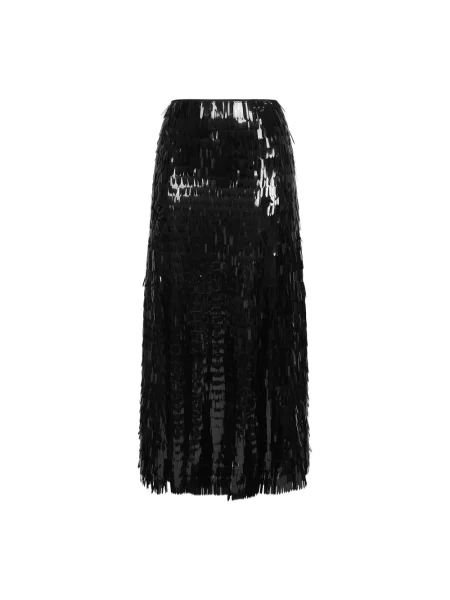 Spódnica midi Self-portrait z cekinami czarna