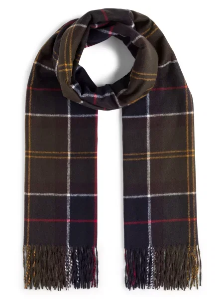 Szal z wzorem na całej powierzchni model HAILES' Barbour zielona