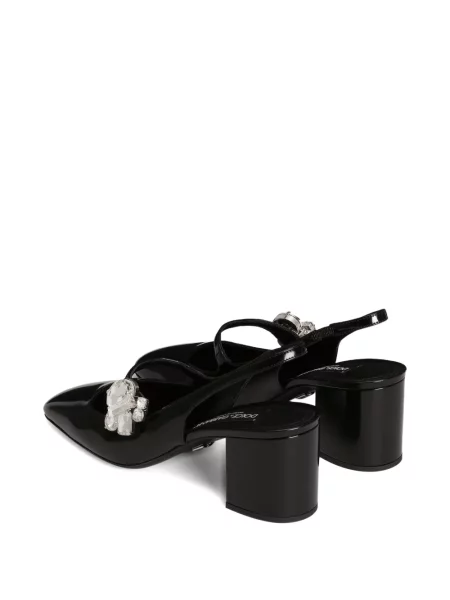 Pantofi cu toc Dolce & Gabbana slingback de cristal negru