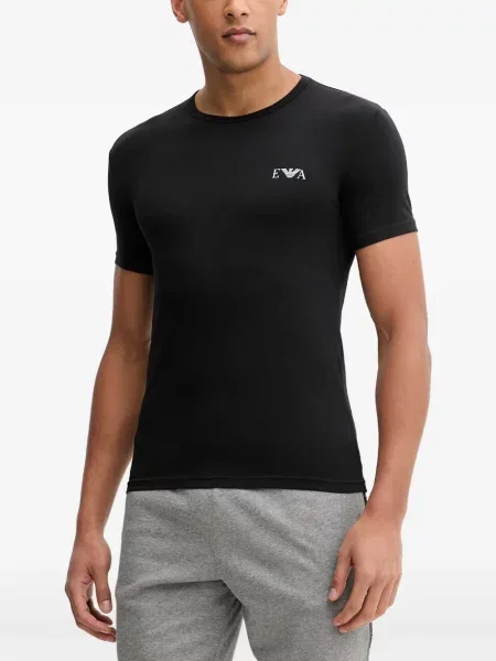 Košile Emporio Armani jersey s autogramem černá