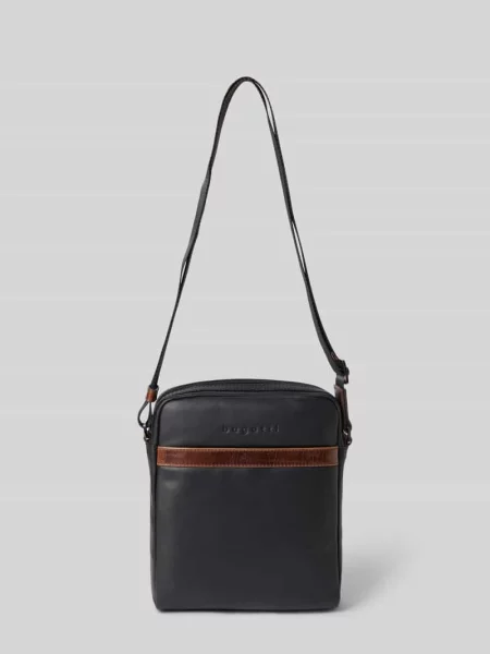 Torba na ramię z detal z logo model Corso Deluxe' Bugatti czarna