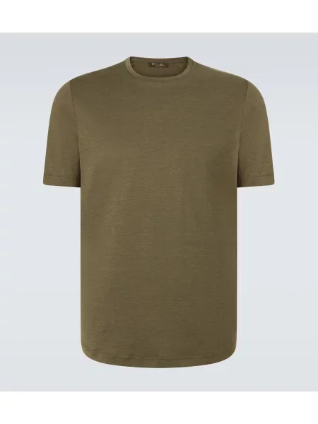 Tricou Loro Piana de mătase verde