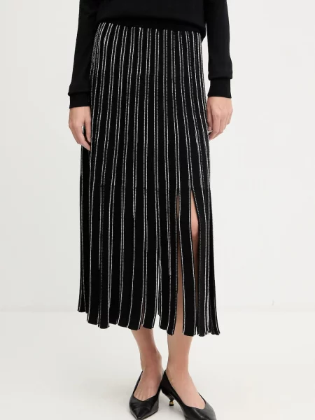 BOSS fustă midi evazati negru