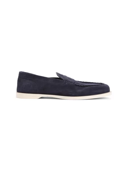 Półbuty John Lobb zamszowe niebieskie