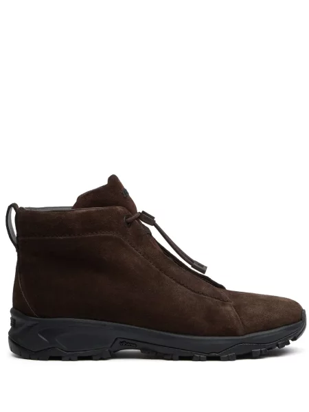 Sneakerși Zegna din piele de căprioară maro