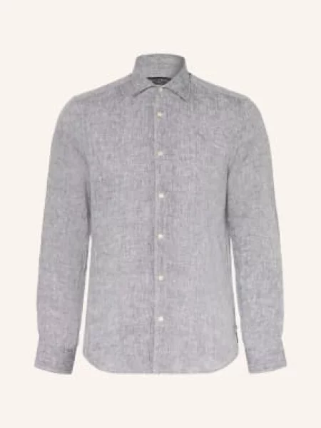 Marc O'polo Lněná Košile Slim Fit černošedá