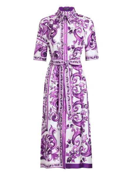 Rochie midi Dolce & Gabbana cu imagine până la genunchi de costum alb