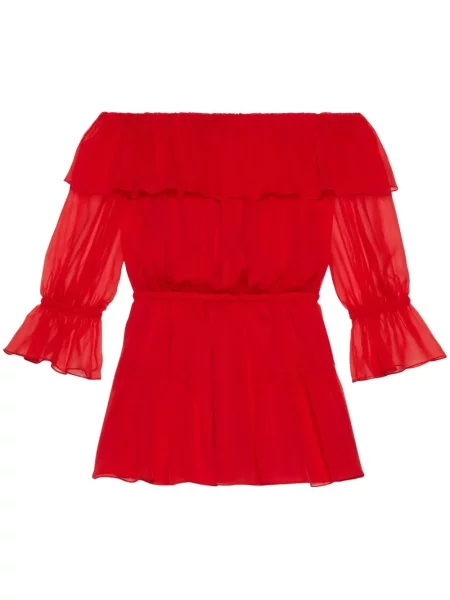 Rochie Gucci de mătase de costum roșu