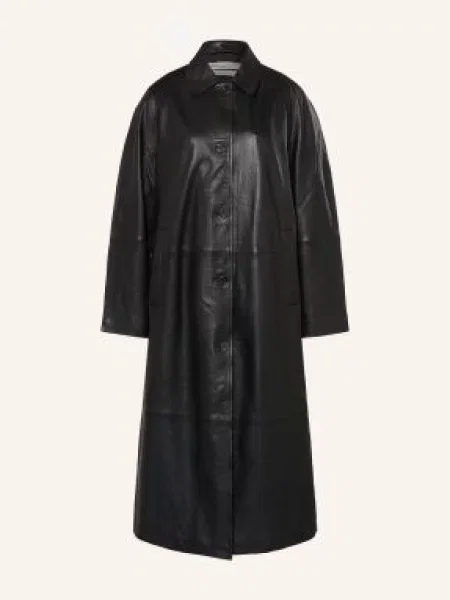 Allsaints Kožený Kabát Orville černá