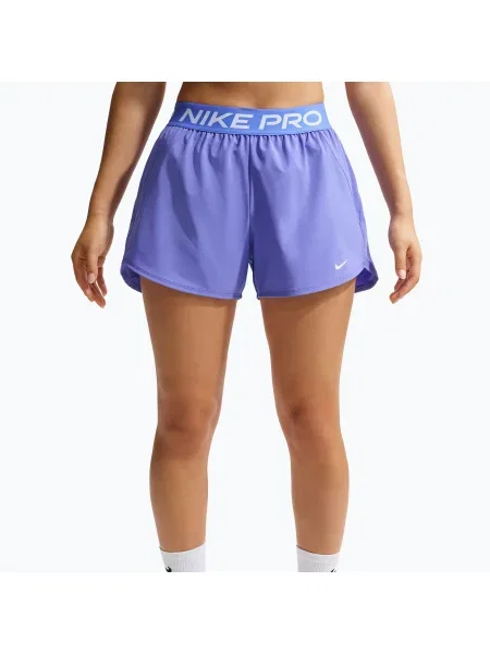 Тренувальні шорти Nike Pro Dri-Fit Mid-Rise Brief-Lined 3" sapphire/white білі