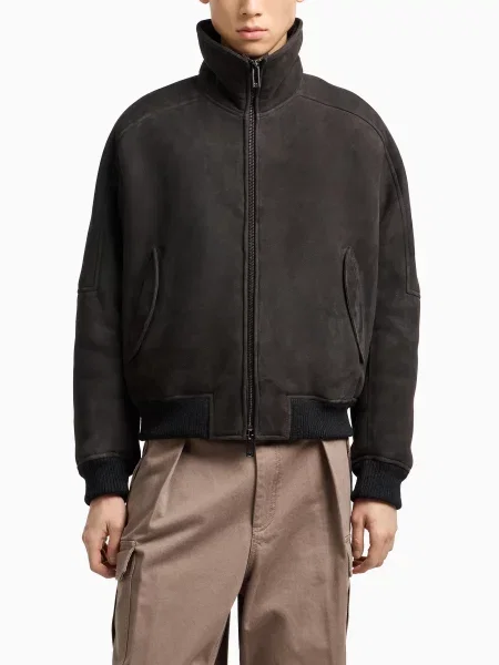 Шкіряна Шкіряна куртка Emporio Armani коричневий