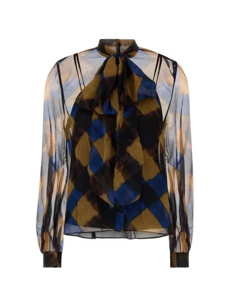 Bluză Dvf Diane Von Furstenberg cu funde maro