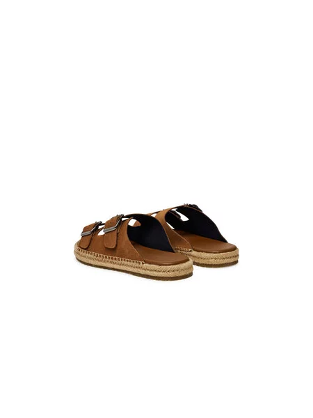Espadrile Tommy Hilfiger Flex Jutte Hilfiger Suede Sandal rjava