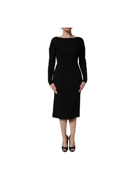 Sukienka midi Dolce And Gabbana biznesowa czarna