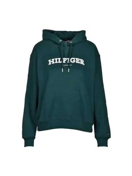 Bluza z kapturem Tommy Hilfiger z kapturem zielona
