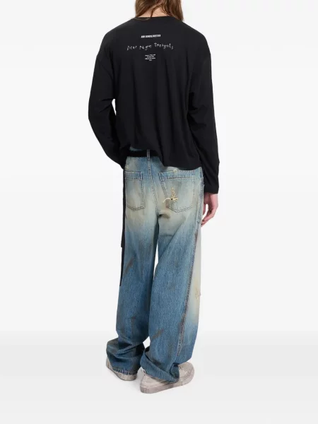 Lung tricou Ann Demeulemeester cu imagine negru