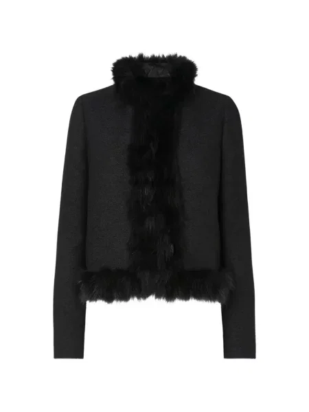 Garnitură de blană geacă Fendi cu blană negru