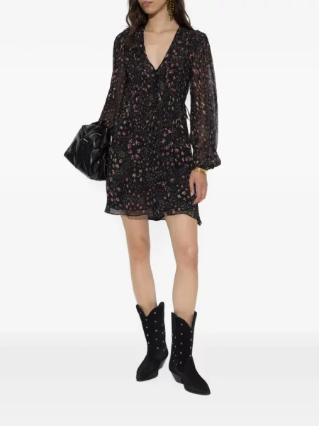 Rochie mini Marant Etoile cu model floral cu imagine negru