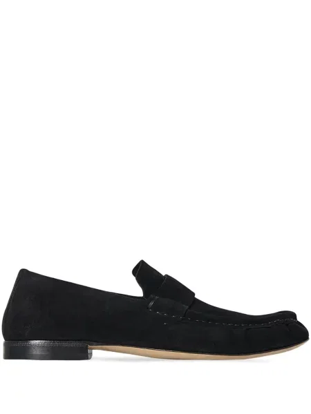 Pantofi loafer The Row din piele de căprioară negru