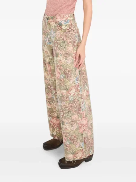 Pantaloni Liu Jo cu model floral cu imagine verde