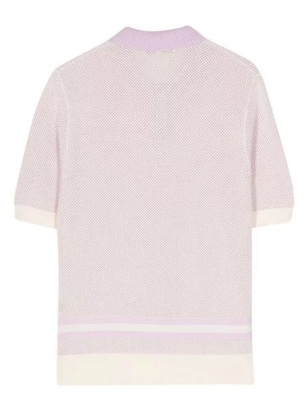 Megzta polo marškinėliai Maison Kitsuné rožinė
