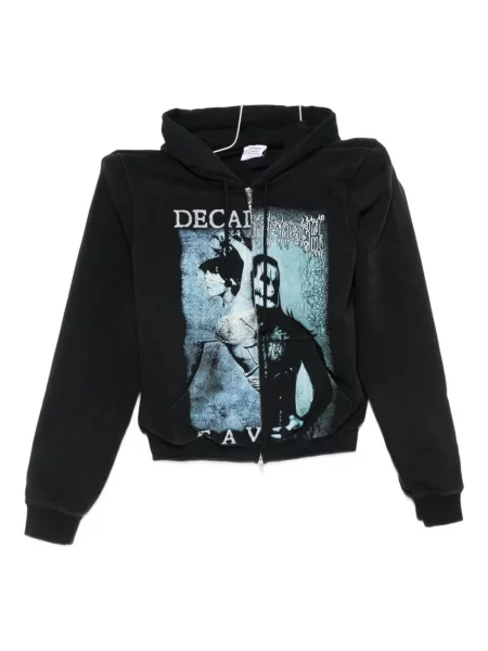 Bluza z kapturem Vetements z nadrukiem czarna