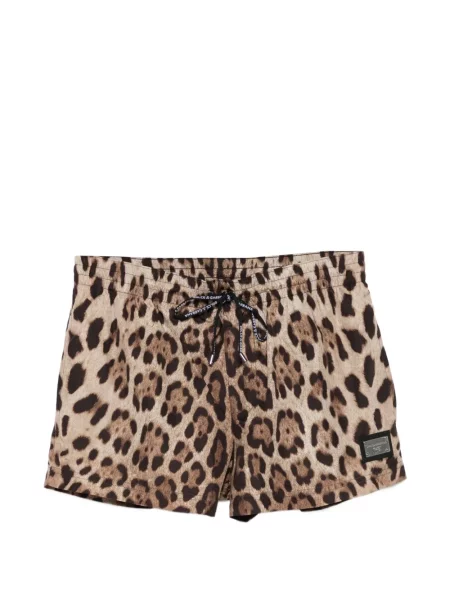Slip de baie Dolce & Gabbana cu imagine cu model leopard maro