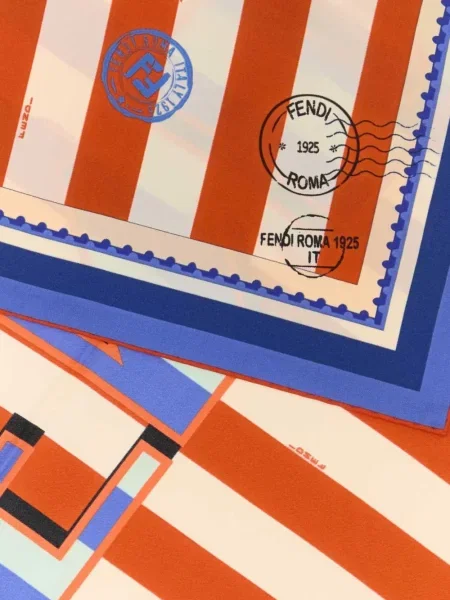 Svileni šal Fendi s printom narančasta