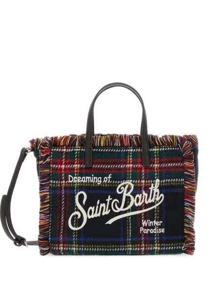 Geantă shopper Mc2 Saint Barth în carouri negru