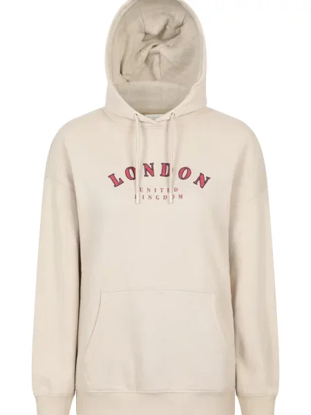 Bluza z kapturem z grafiką London Beige beżowa