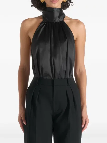 Body Manière De Voir din satin cu spatele deschis negru