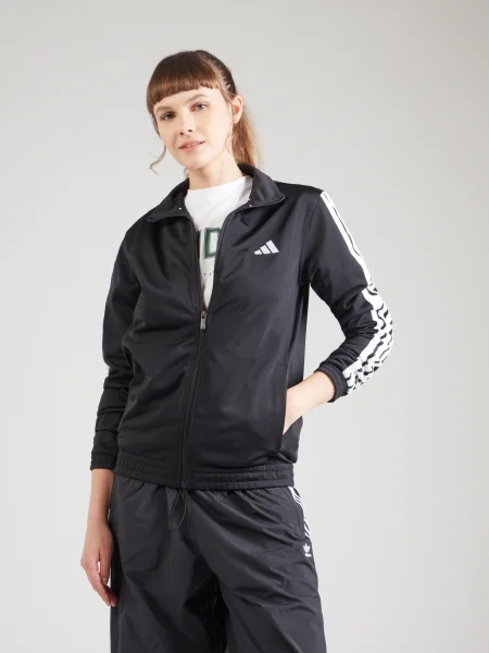 Prugasta majica dugih rukava Adidas Sportswear crna