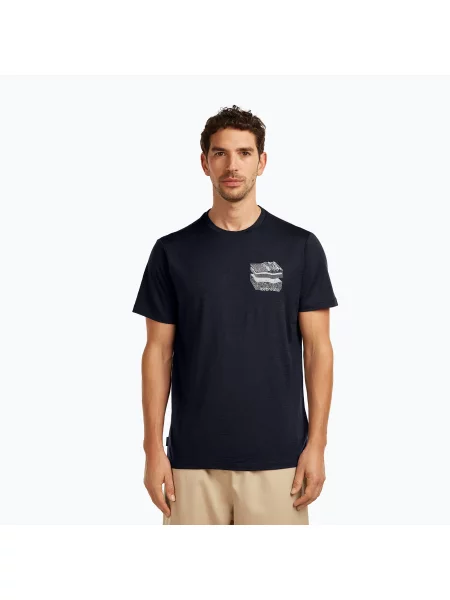 Футболка Icebreaker из шерсти мериноса темно-синяя