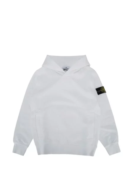 Bluza z kapturem dziecięca Stone Island biała