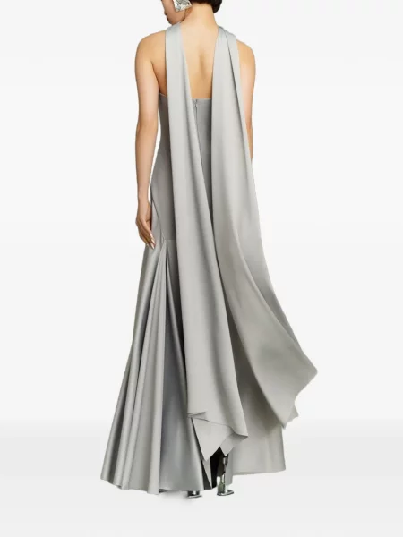 Rochie maxi Solace London cu gât halter gri