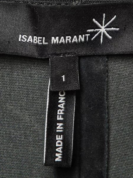 Pantaloni Isabel Marant din piele de căprioară negru