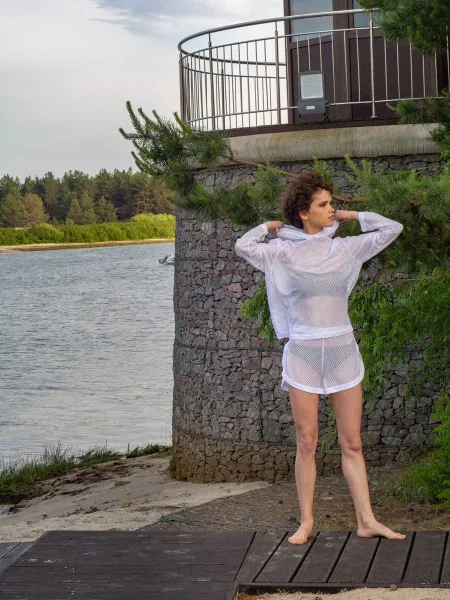 Пляжные женские шорты білі