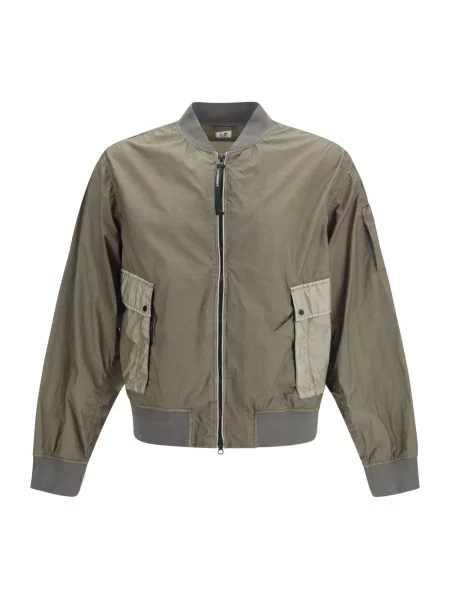 Lniany kurtka bomber C.p. Company zielony