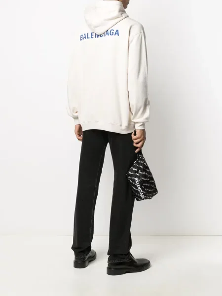 Суичър с качулка Balenciaga с принт с връзки