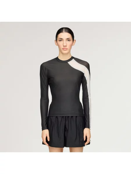 KOSZULKA MESH FITTED LONGSLEEVE czarna