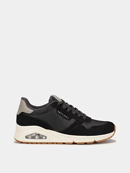 Кожаные повседневные кроссовки Skechers черные