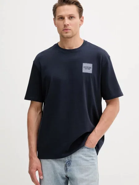 Тениска Guess с апликация тъмносиньо
