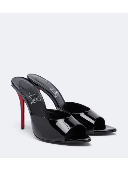 Papuci tip mules Christian Louboutin din piele negru