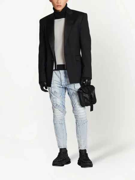 Με τιράντες τζιν Balmain μπλε